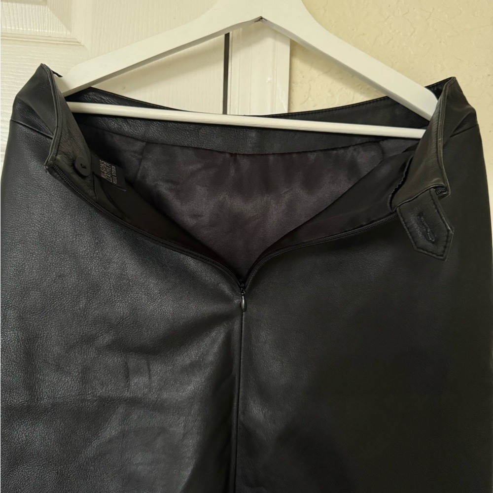 Wilsons Leather Pelle Studio Vintage Black Leather Pencil Skirt 8 - Picture 5 of 12